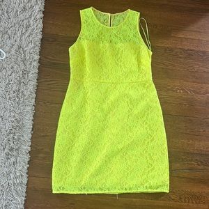 Fun Neon Green Lace J Crew Dress